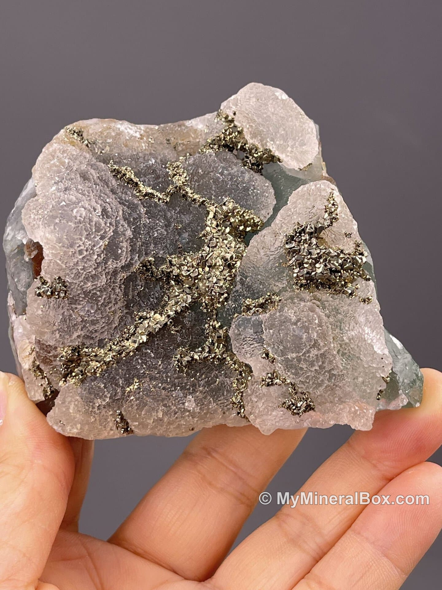 Green fluorite cluster from Shangrao, Jiangxi, China — MyMineralBox specimen