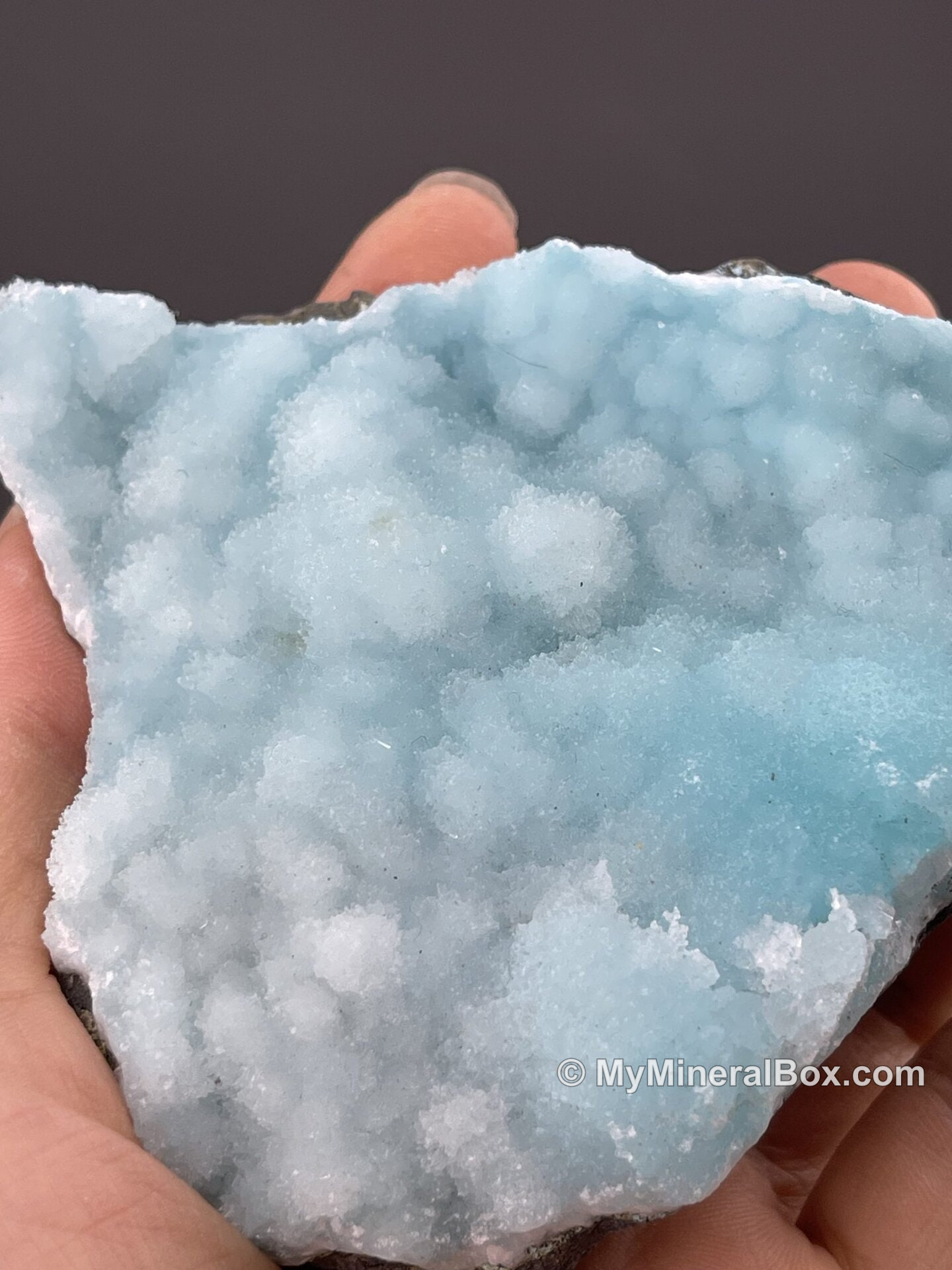 Sky-blue botryoidal hemimorphite cluster from Yunnan Province, China